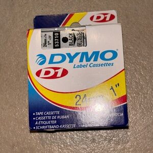 Dymo Label Cassettes 24mm Black on Clear